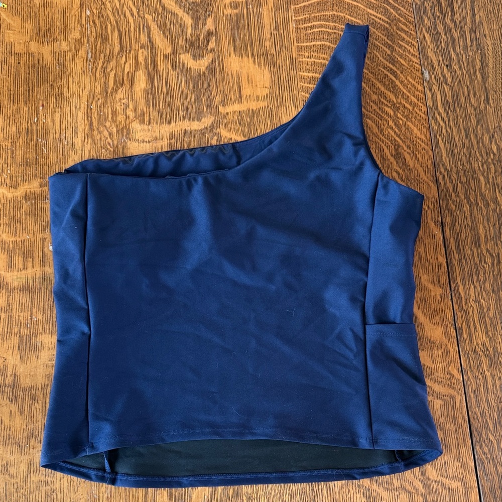 Carve Designs One-Shoulder Bikini Top in Navy